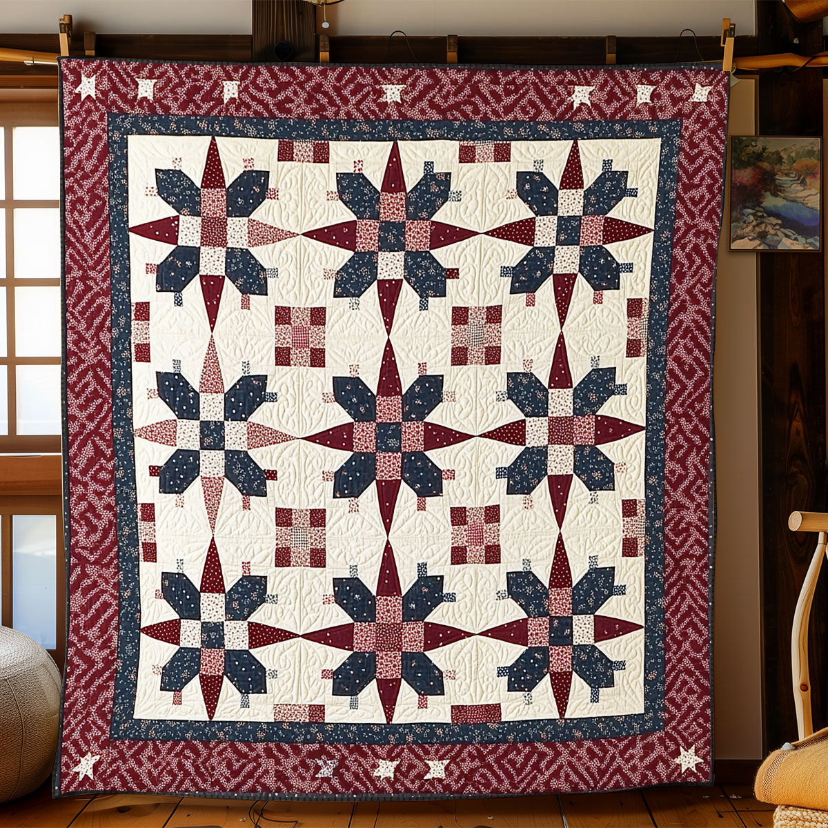 Patriotic Star WJ1002025CL Quilt