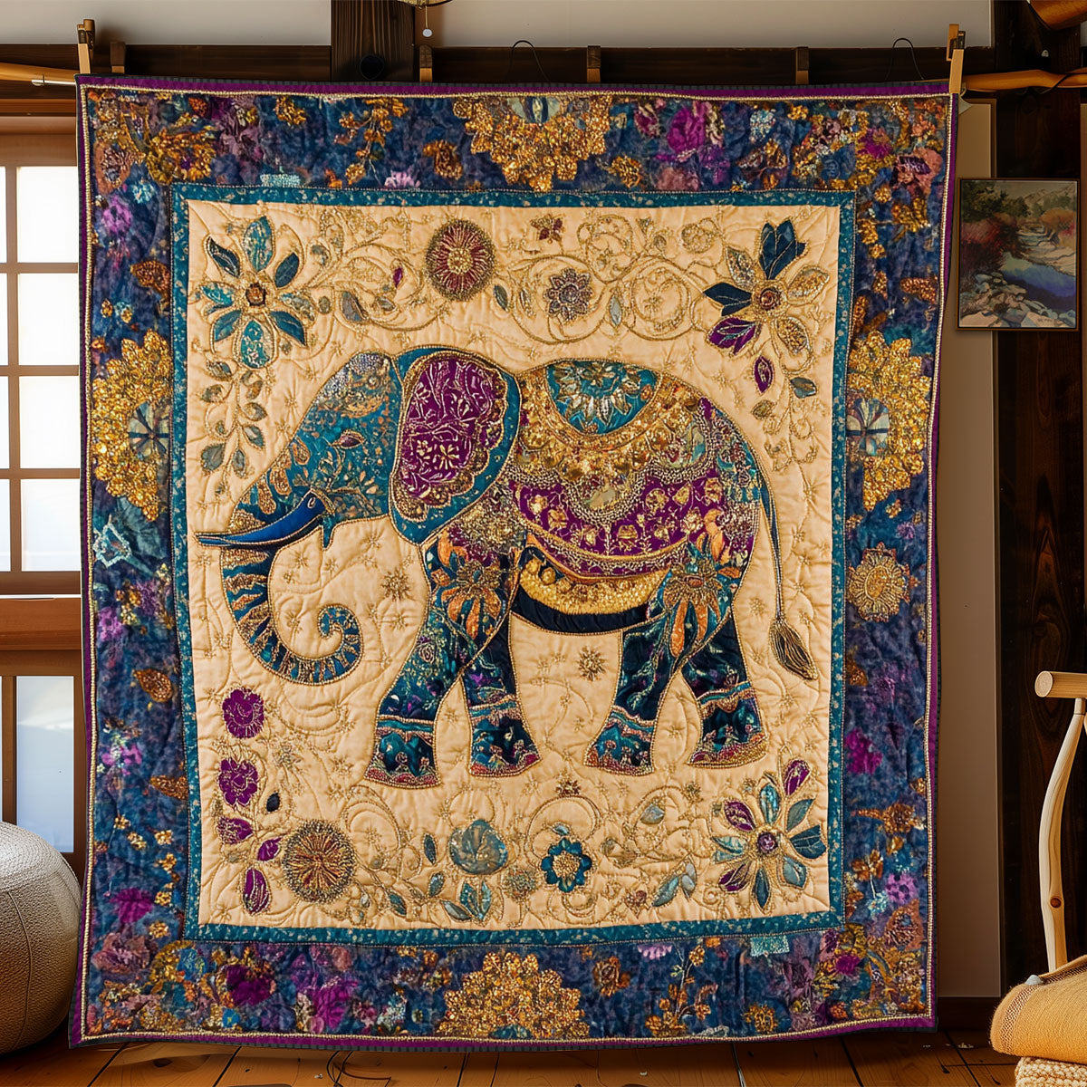Regal Elephant Elegance WJ1903024CL Quilt