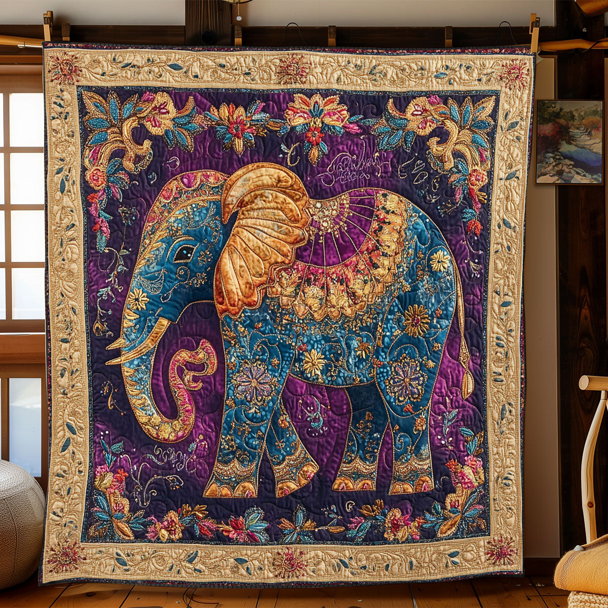Regal Elephant Elegance WJ1903025CL Quilt