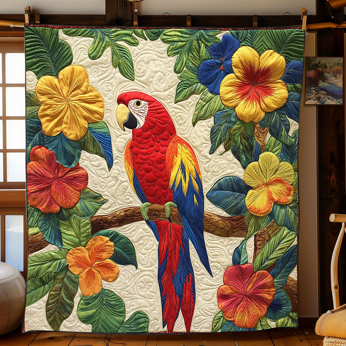 Scarlet Macaw Haven WJ0702027CL Quilt