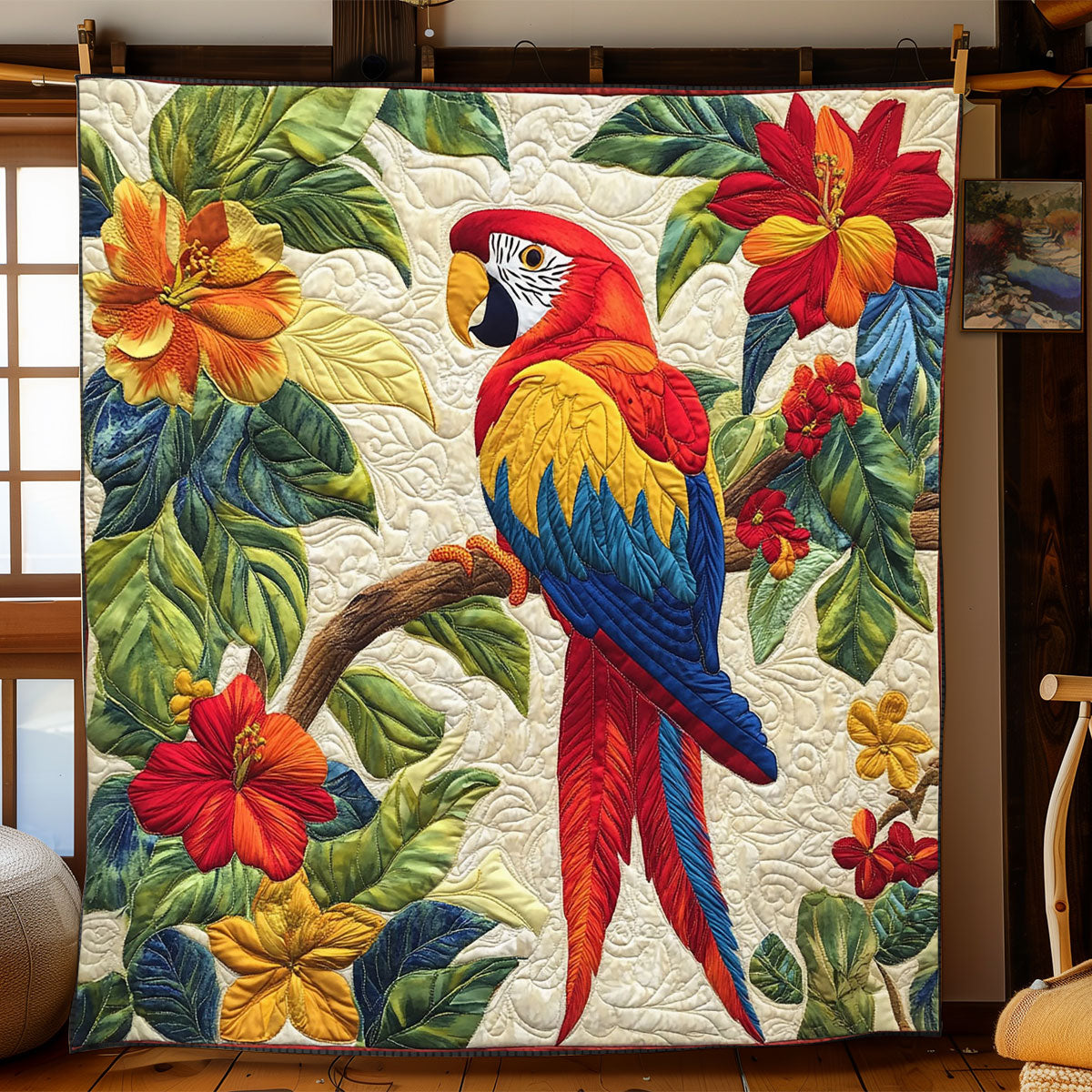 Scarlet Macaw Haven WJ0802039CL Quilt