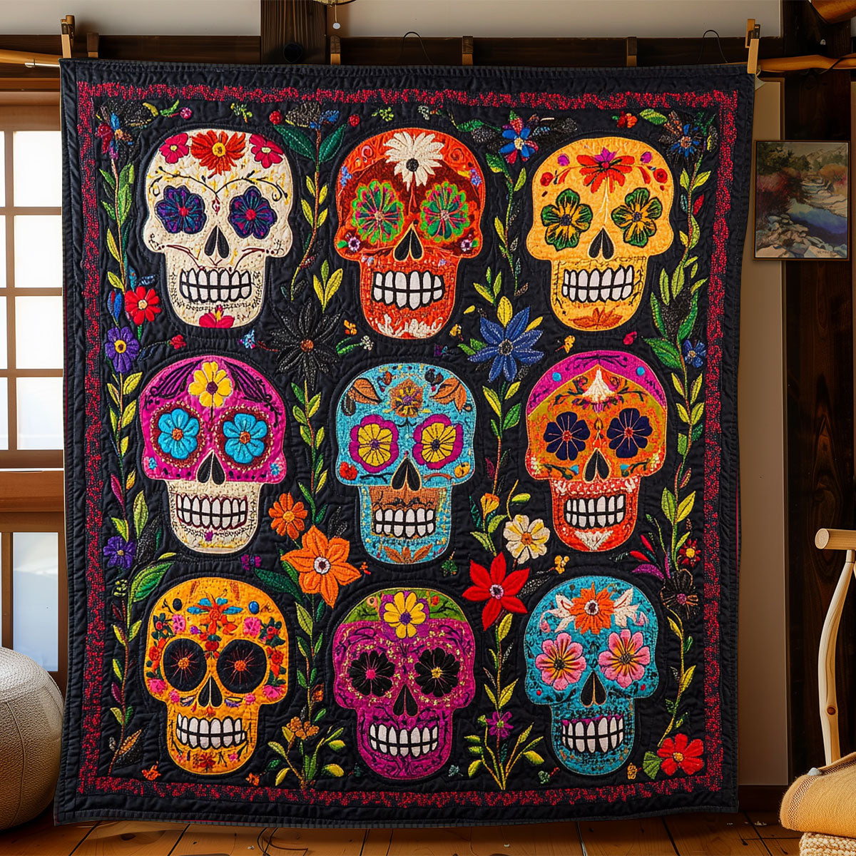 Sugar Skull WJ1203034CL Quilt