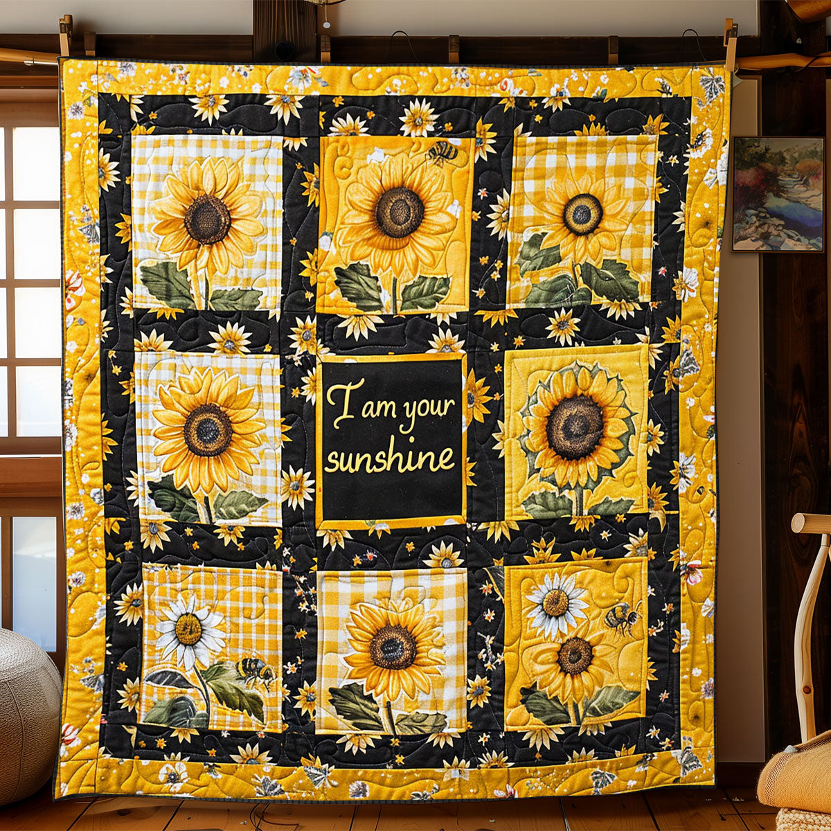 Sunflower Shine WJ2802027CL Quilt