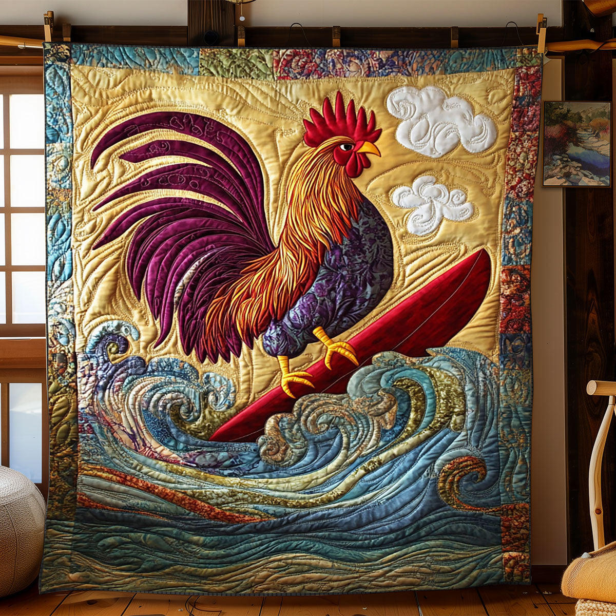 Surfing Chicken WJ2702022CL Quilt