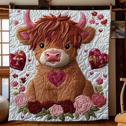 Sweetheart Highland Cow WJ1102016CL Quilt