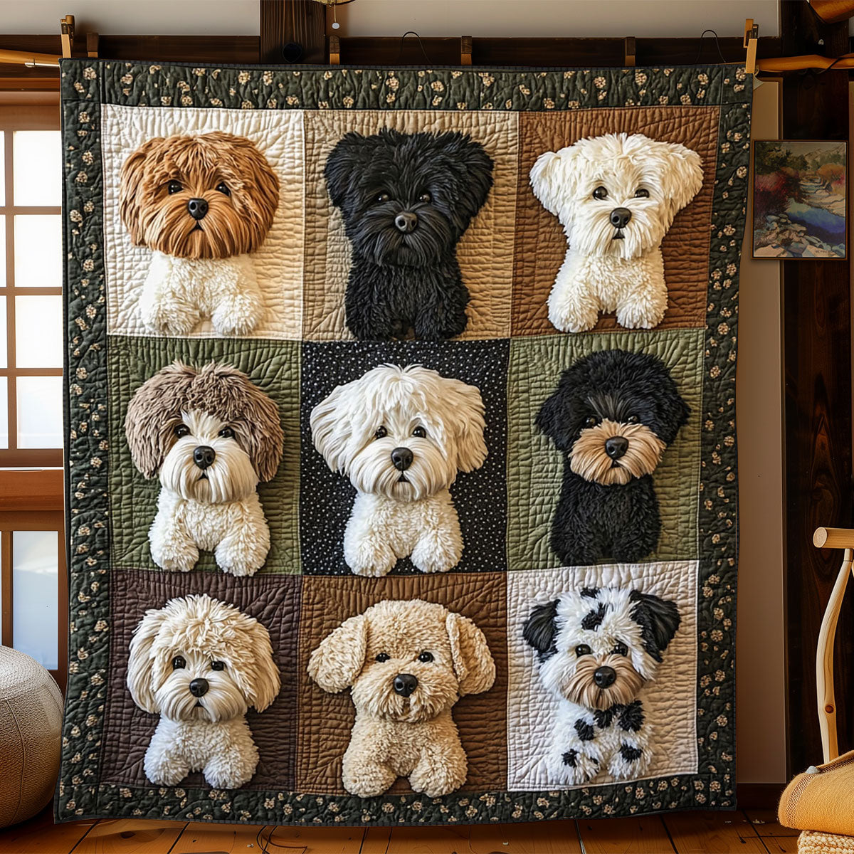 Vintage Havanese Dog WJ1002044CL Quilt