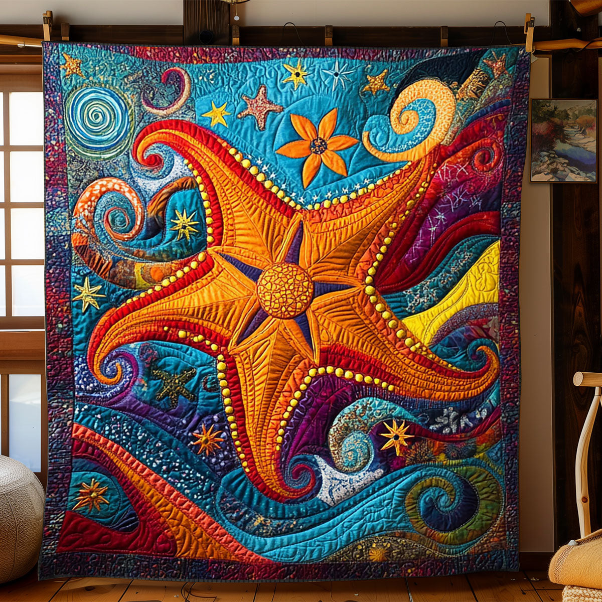 Vivid Starfish WJ1002049CL Quilt