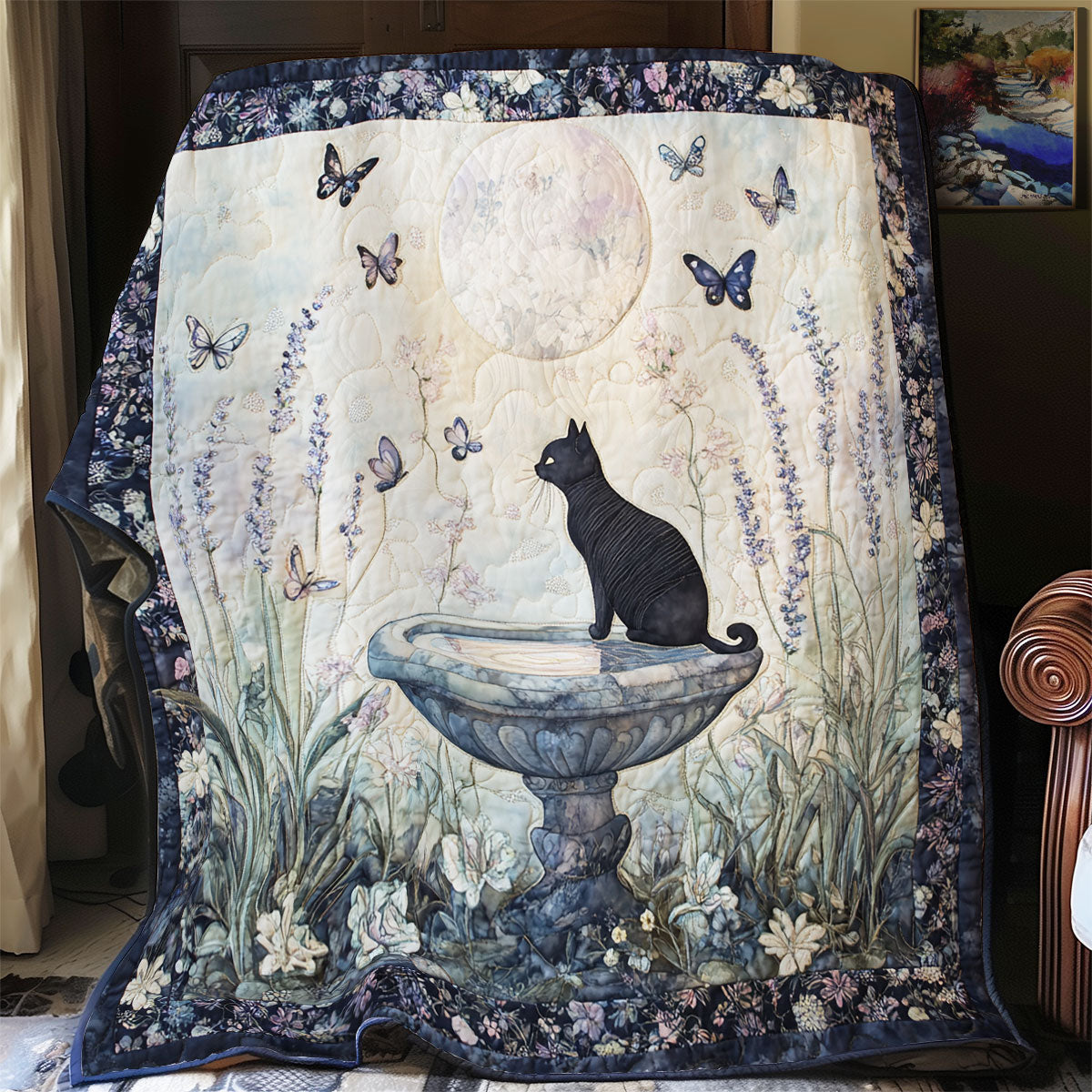 Black Cat's Secret Garden WU1303154CL Quilt