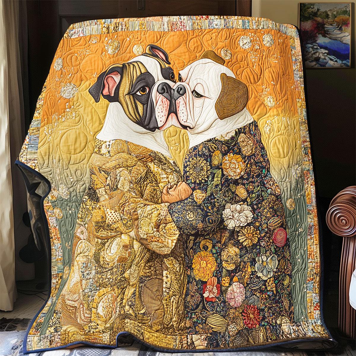 Bulldog The Kiss WU2512017CL Quilt