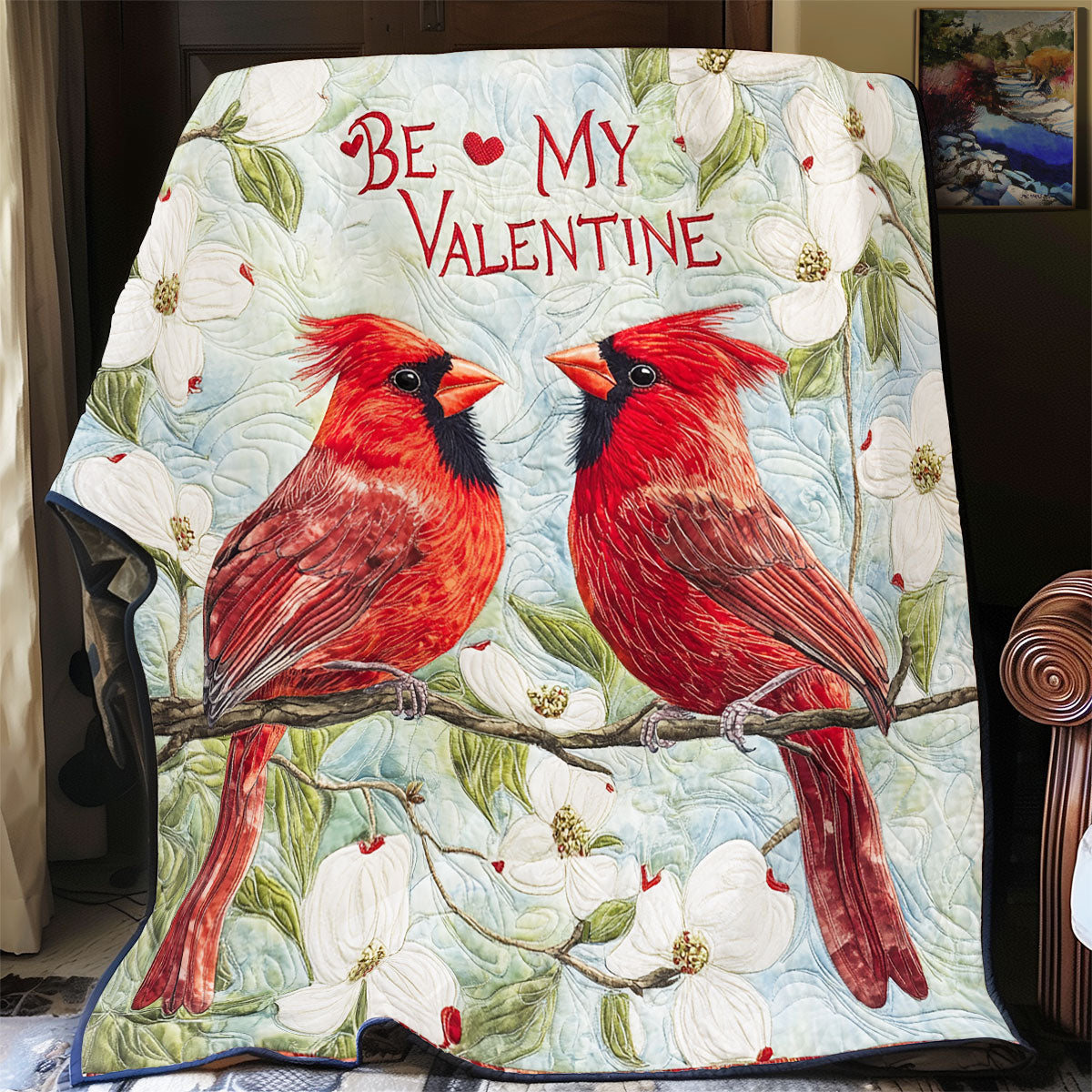 Cardinal Be My Valentine WU0801003CL Quilt