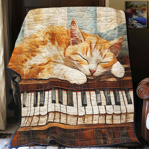 Cat Sleeping On Piano WU3112010CL Quilt