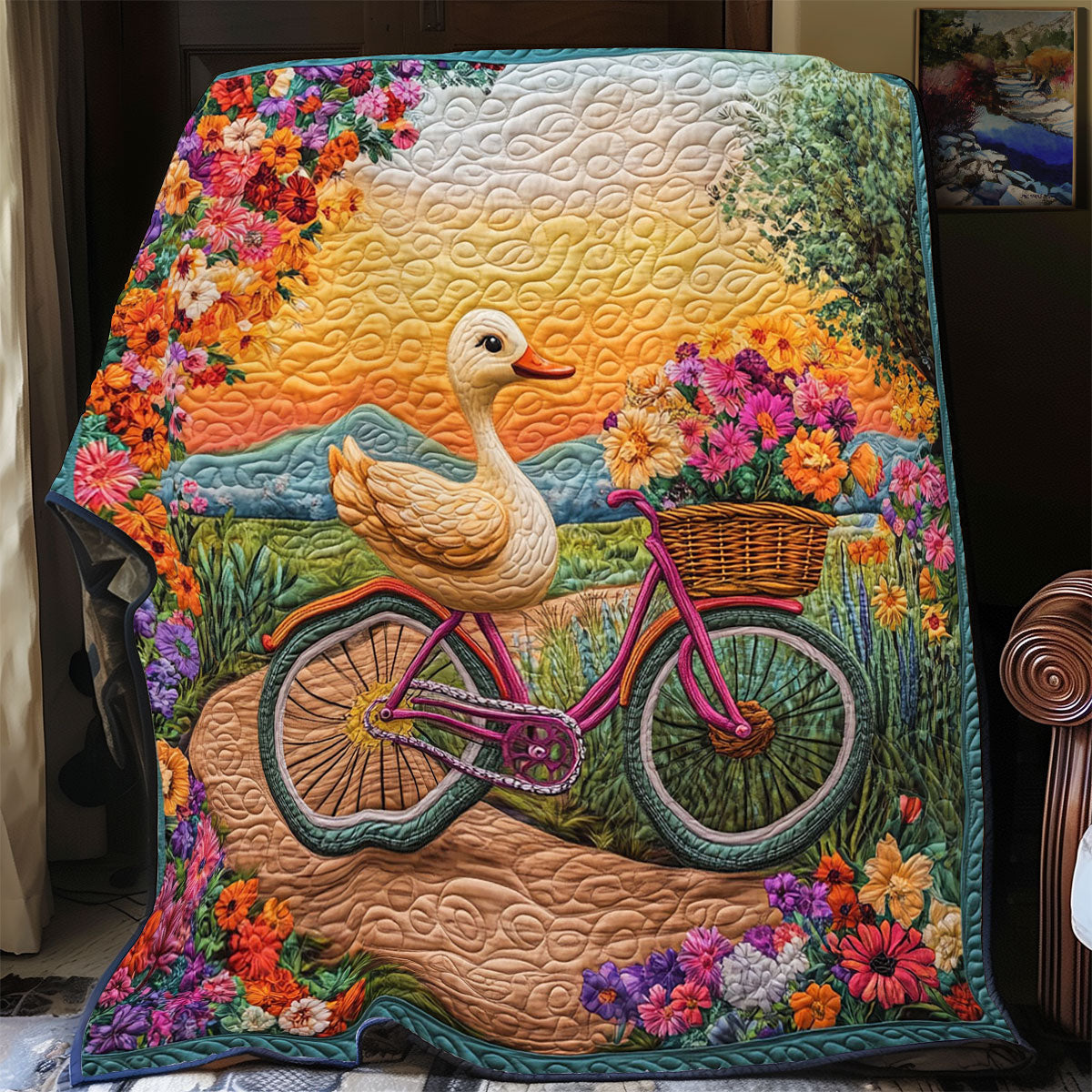 Duck Floral Ride CP1206019CL Quilt
