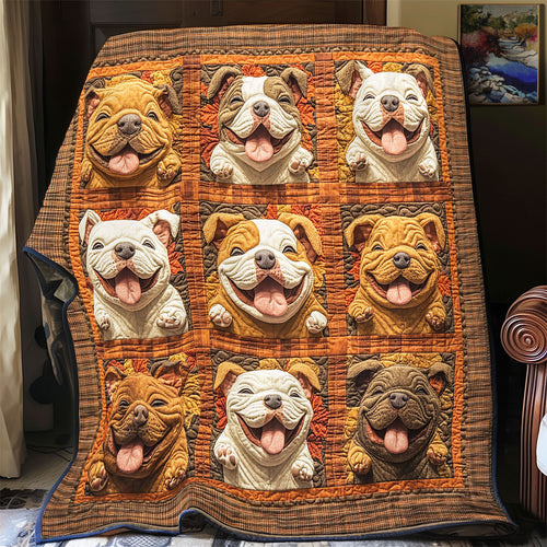 Happy Bulldog WU3012011CL Quilt