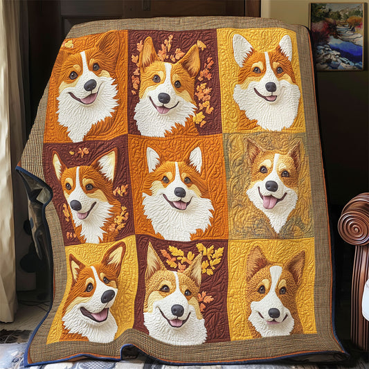 Happy Corgi WU3012012CL Quilt