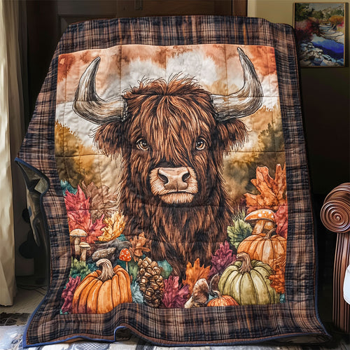 Highland Cow Autumn Feel WU1102005CL Quilt