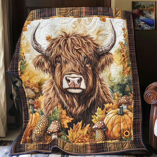 Highland Cow Autumn Vibe WU2312028CL Quilt