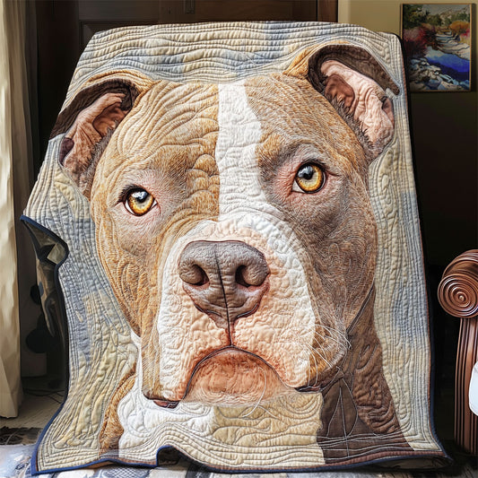 Pitbull Portrait WU0101077CL Quilt