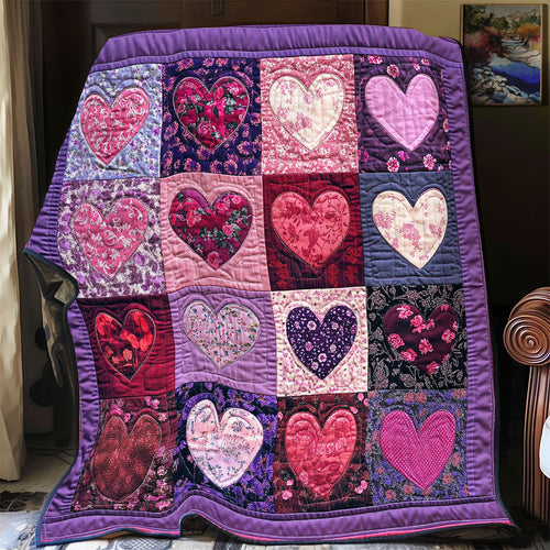 Purple Heart Be My Valentine WU3012006CL Quilt