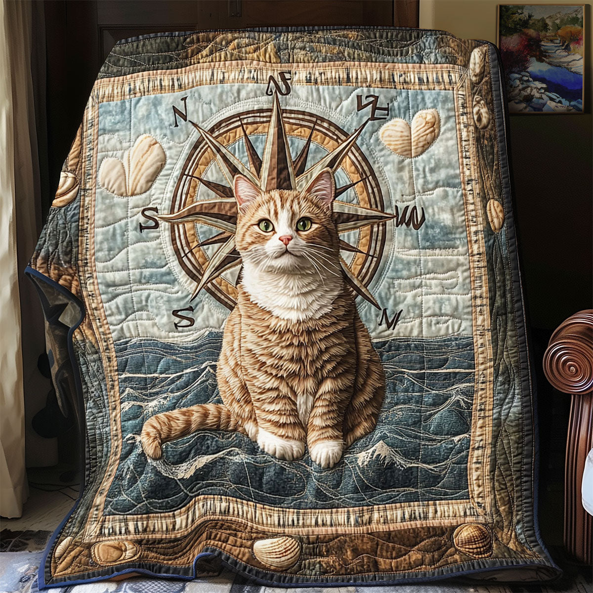 Sailor’s Compass Cat CP2406029CL Quilt