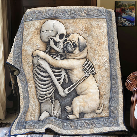 Skull And Pug Always With Me WU0401006CL Quilt