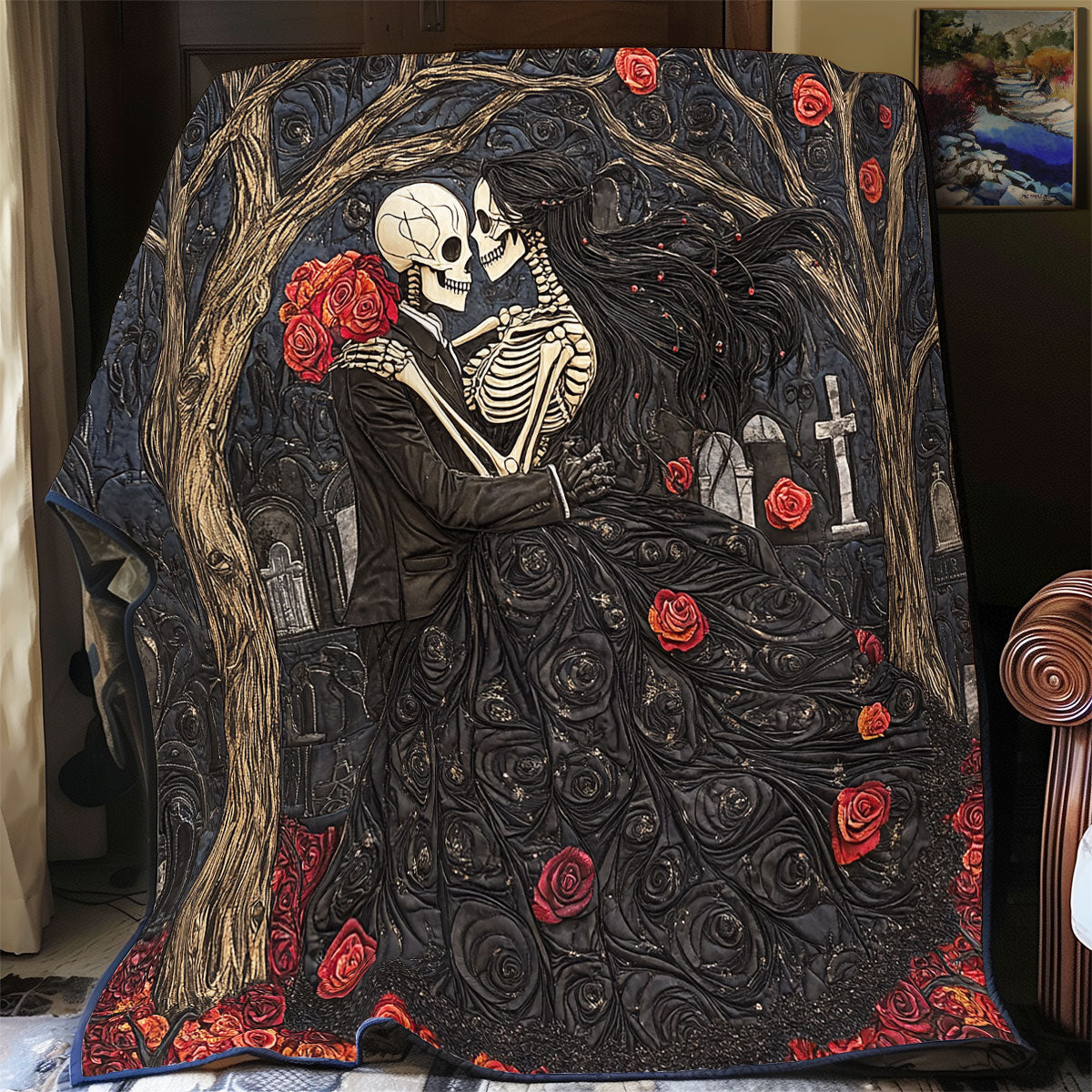 Skull Be My Valentine WU1601072CL Quilt