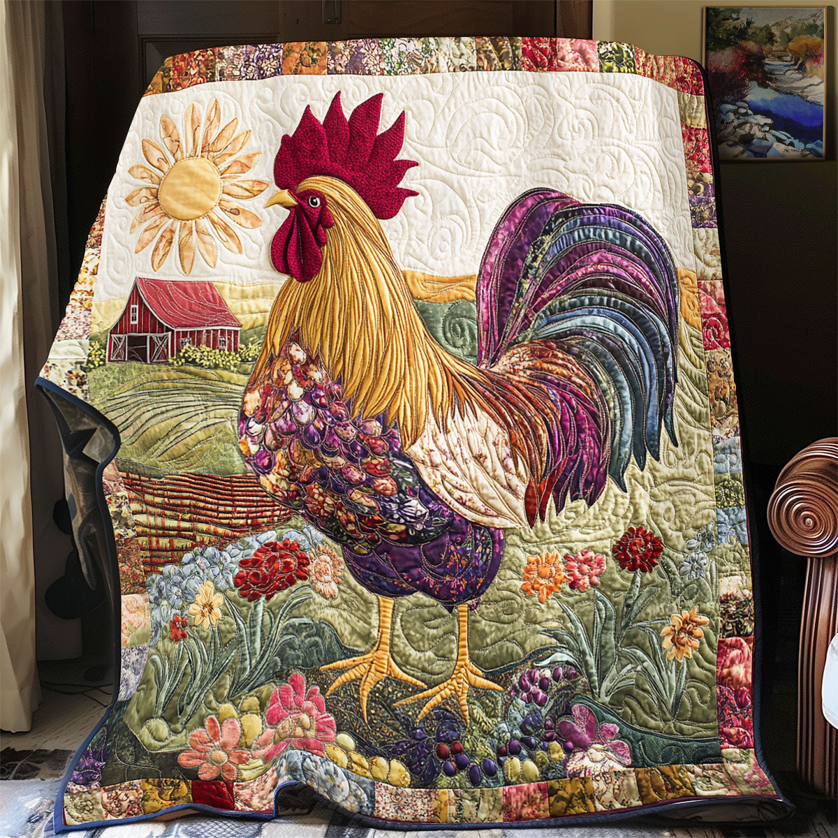 Vintage Rooster WU0601004CL Quilt