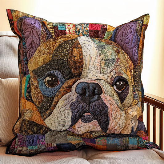 Patchwork Bulldog WU0702105CL Quilt Pillow Case