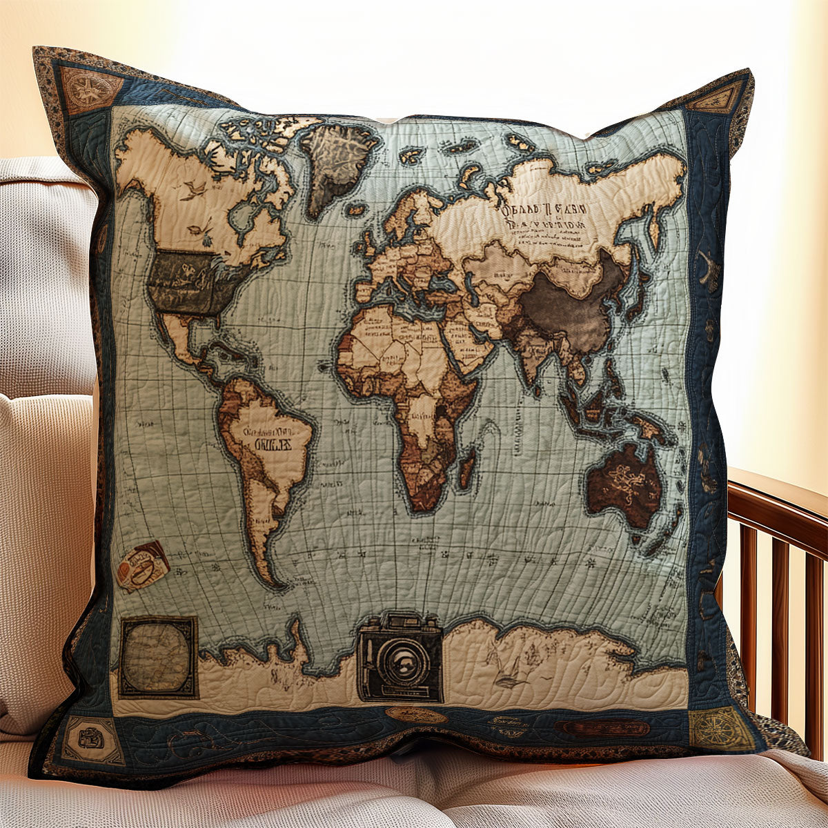 Travelling Around The World WU0702006CL Quilt Pillow Case