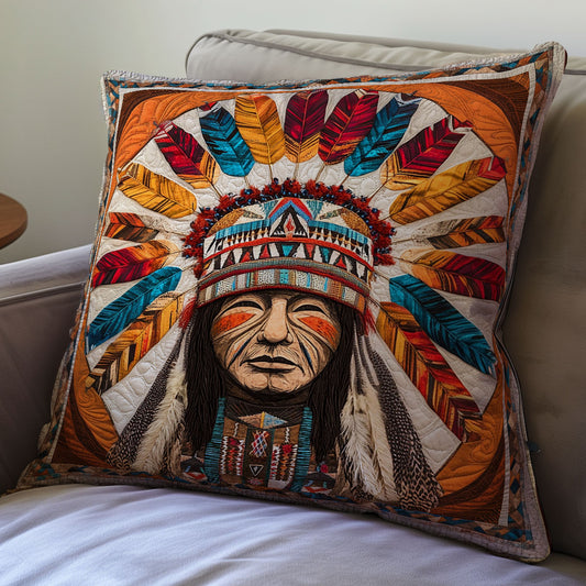 Native American Tribal Chief WU0702008CL Quilt Pillow Case