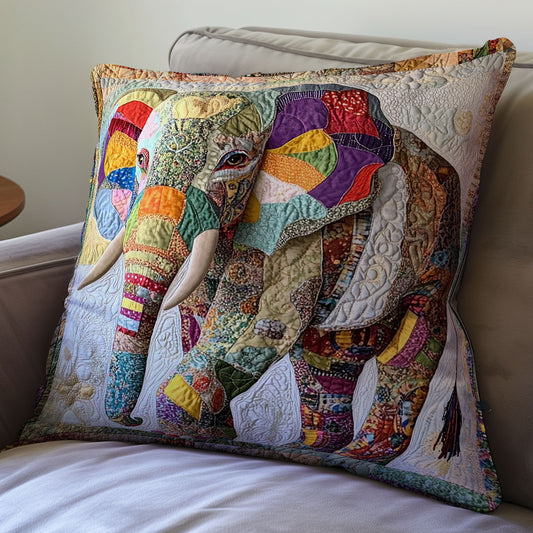 Patchwork Elephant WU0702099CL Quilt Pillow Case