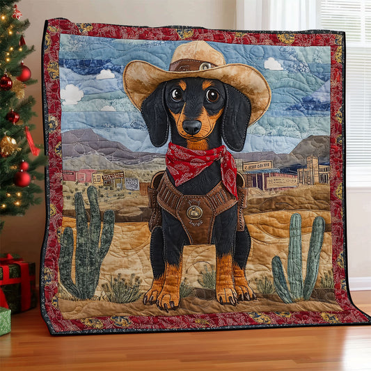 Cowboy Dachshund WU0301094CL Quilt