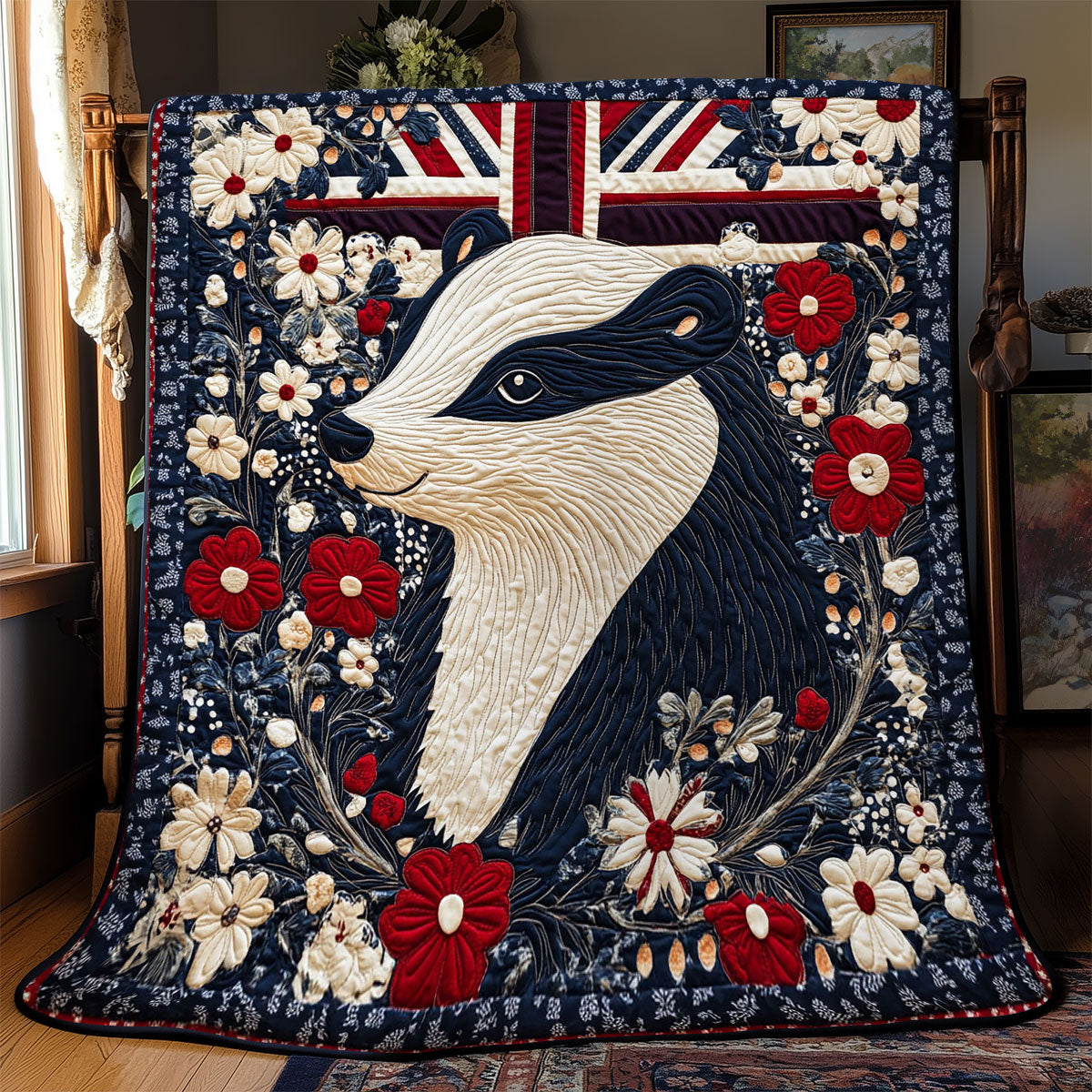 Patriotic Badger WJ0702020CL Quilt