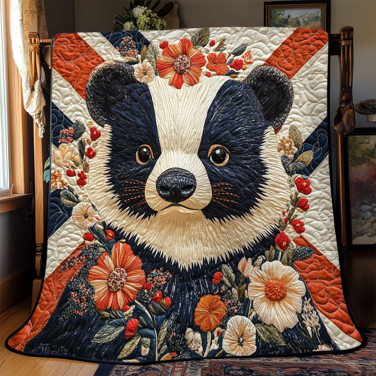 Patriotic Badger WJ0702021CL Quilt