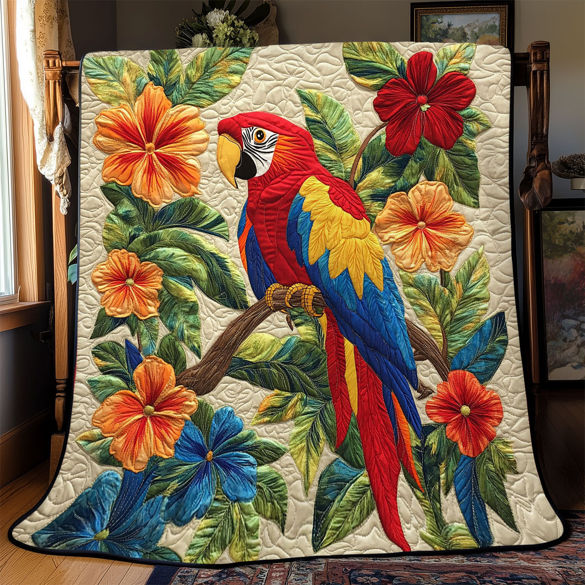 Scarlet Macaw Haven WJ0602035CL Quilt