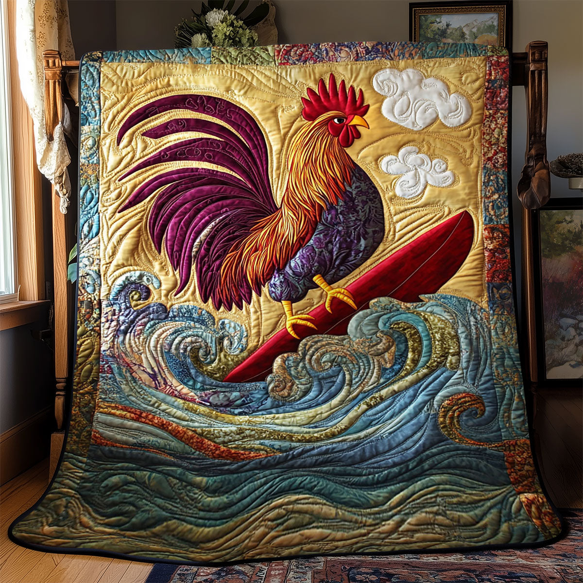 Surfing Chicken WJ2702022CL Quilt