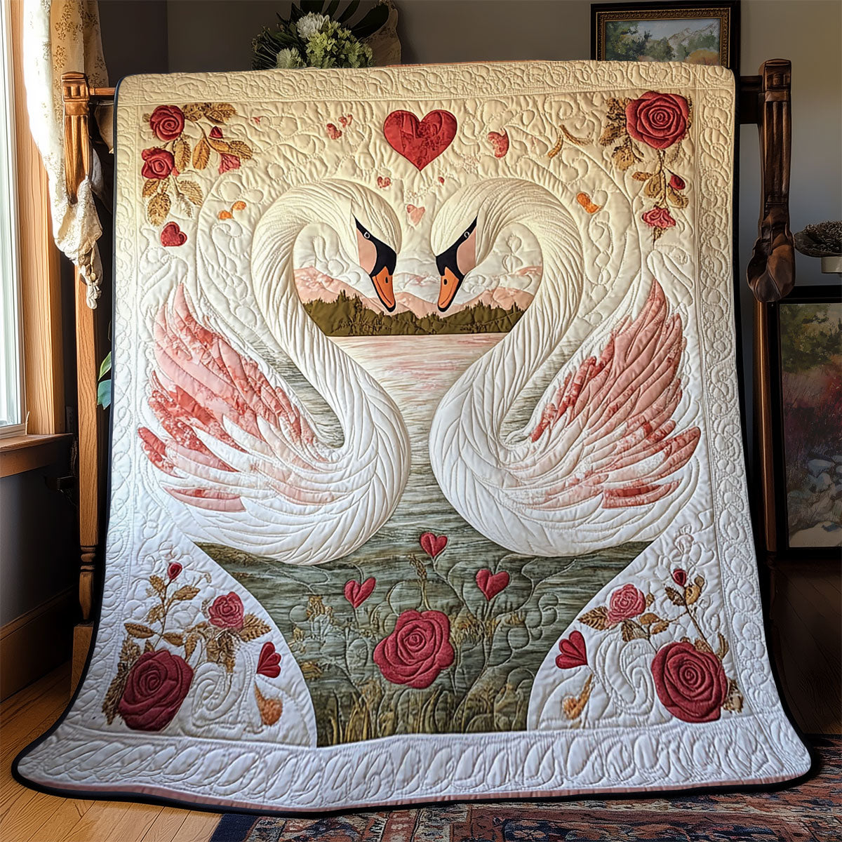 Swan In Love WJ0302028CL Quilt