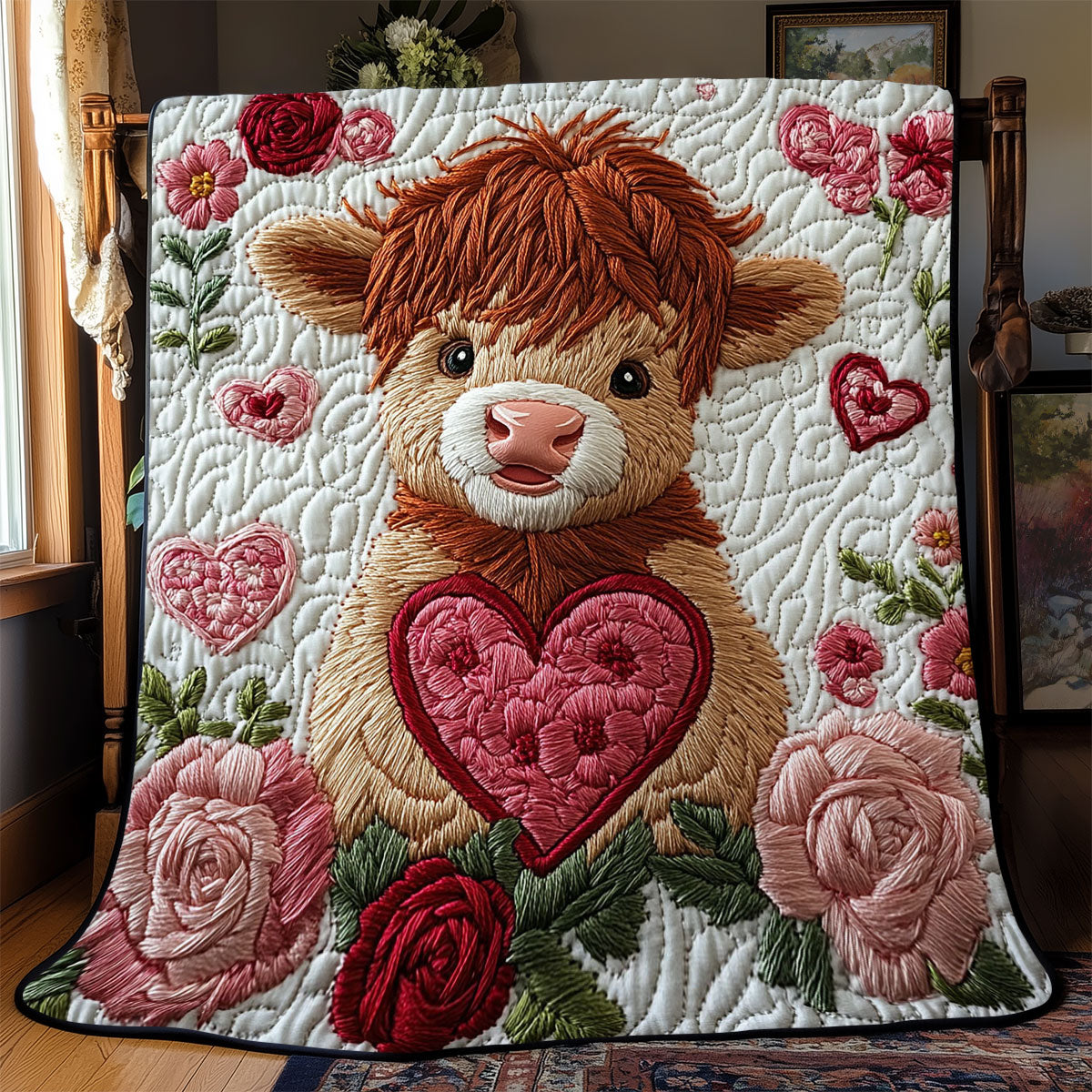 Sweetheart Highland Cow WJ0802043CL Quilt