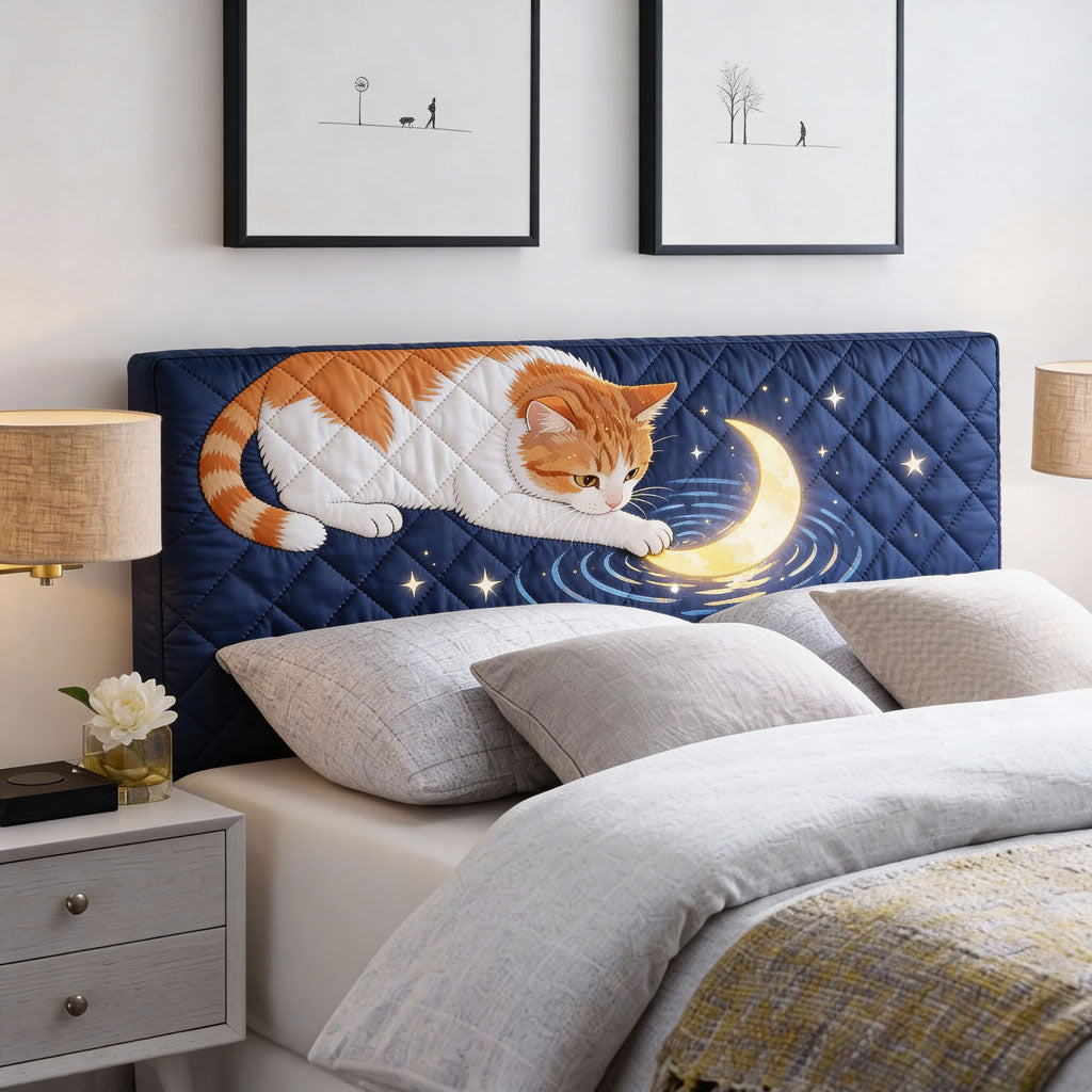 Moonlight Cat WJ2412013CL Quilted Headboard Slipcover