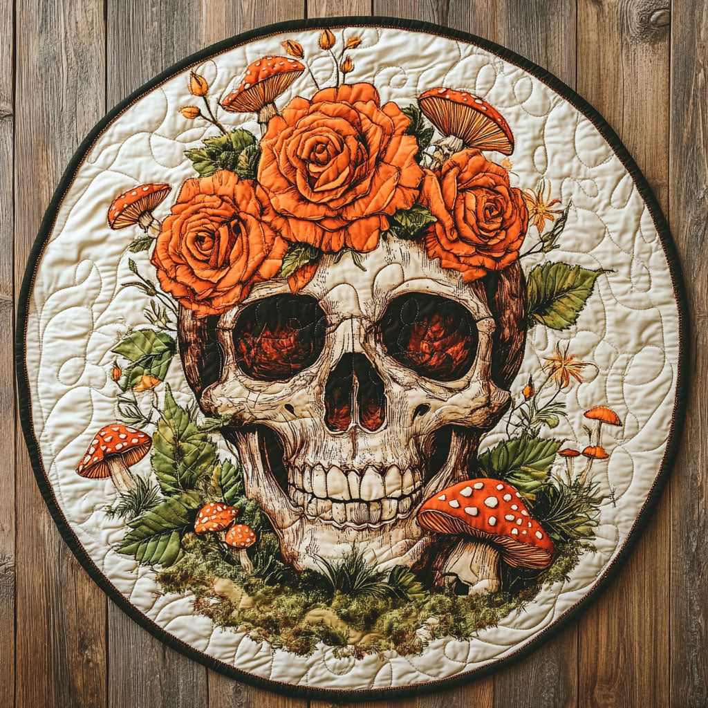 Moss Skull WU2503020CL Quilted Round Mat