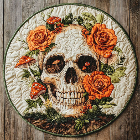 Moss Skull WU2503021CL Quilted Round Mat