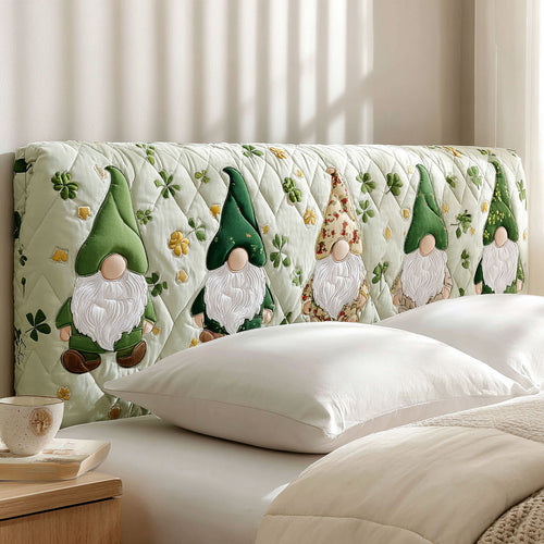 Mossy Clover Gnome WJ0501053CL Quilted Headboard Slipcover