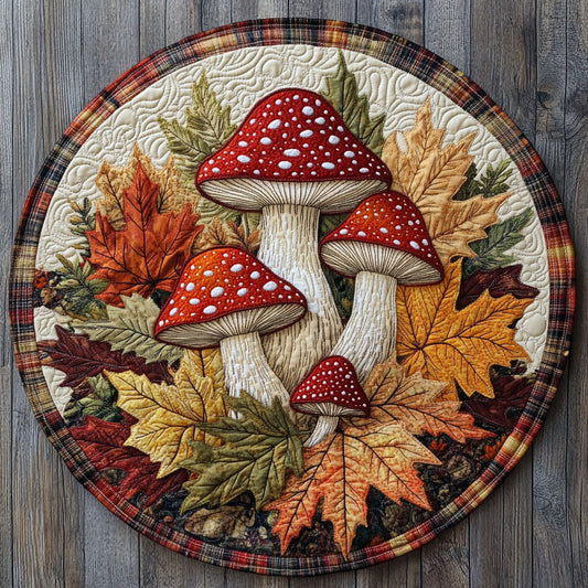 Mushroom Autumn WX2403081CL Quilted Round Mat