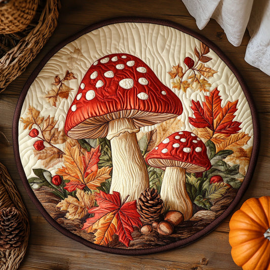 Mushroom Forest WX2103132CL Quilted Round Mat