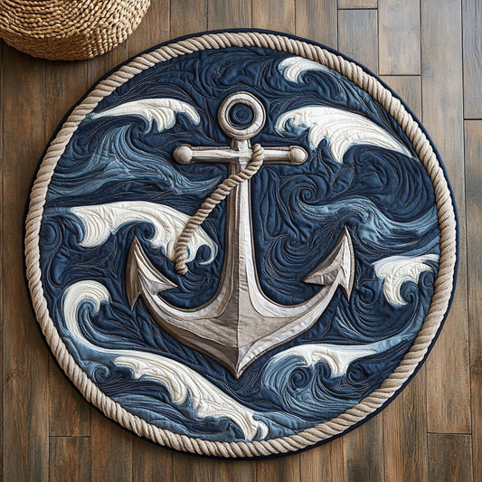 Mystic Anchor WX2403082CL Quilted Round Mat
