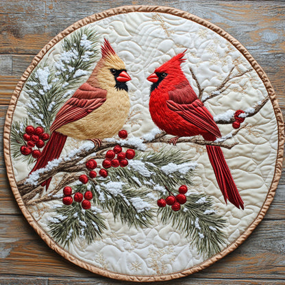 Mystic Cardinal WX2103134CL Quilted Round Mat