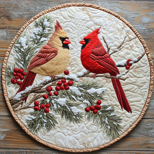 Mystic Cardinal WX2103134CL Quilted Round Mat