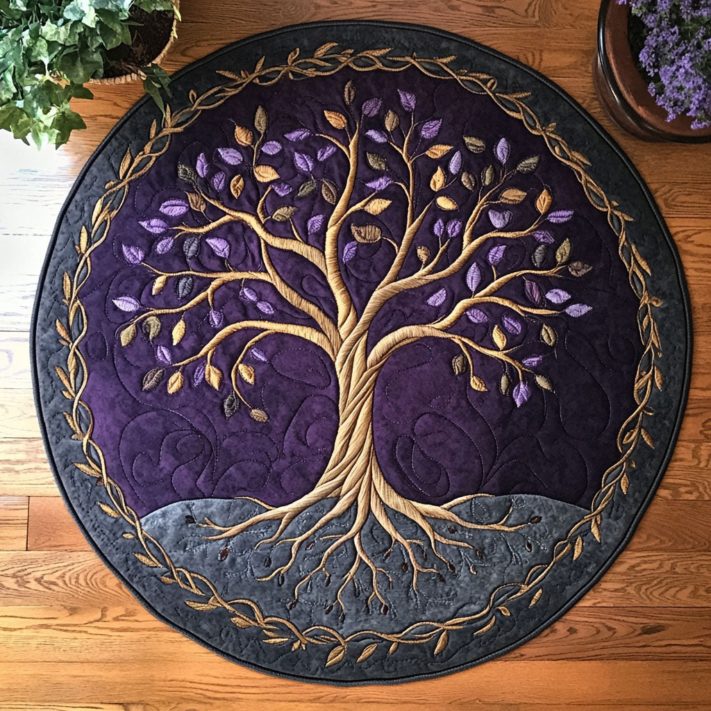 Mystic Celtic Tree WX2103135CL Quilted Round Mat