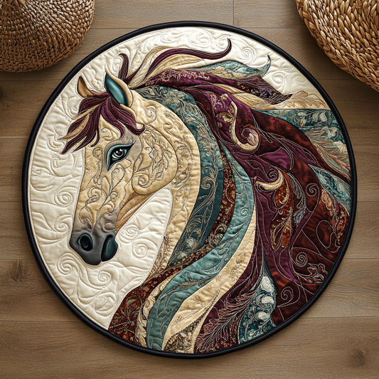 Mystic Horse WX2103136CL Quilted Round Mat