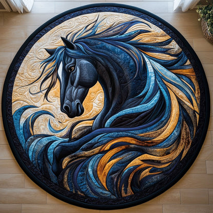 Mystic Horse WX2403085CL Quilted Round Mat