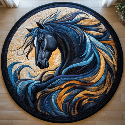 Mystic Horse WX2403085CL Quilted Round Mat